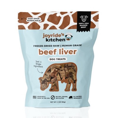 Joyride's Kitchen Premium Beef Liver Freeze-Dried Raw Dog Treats - 3oz