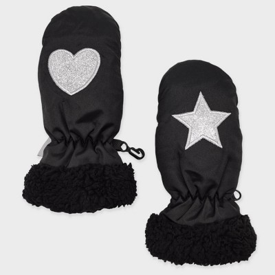 black toddler mittens