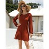 Ribbed Knit Dresses Fall Dress Long Sleeve Holiday Dresses Outfits Crew Neck Casual Winter Dresses - 2 of 4
