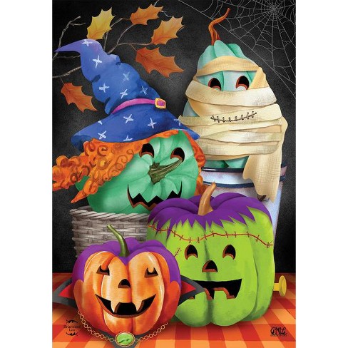 Costumed Pumpkins House Flag 40