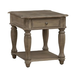 Liberty Furniture,Magnolia Manor End Table in Weathered Bisque - 1 of 4