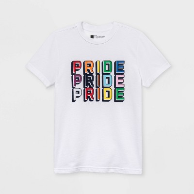 Pride Gender Inclusive Kids' 'Pride Pride Pride' Short Sleeve Graphic T-Shirt - White S