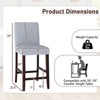 Tangkula 26" Counter Height Chairs Set of 4 Barstools w/ Padded Seat & Backrest Footrest - 3 of 4