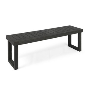 Vynxaria Dark Gray Patio Benches - 60" Outdoor Dining Seating Solution - 1 of 4