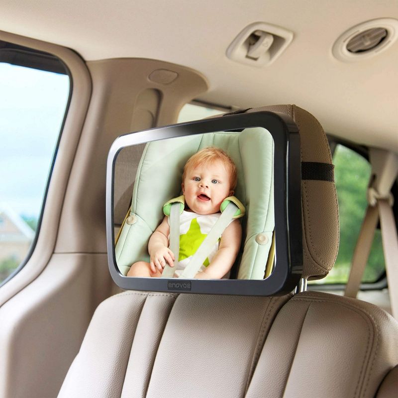 Enovoe Baby Car Mirror with Cleaning Cloth and 360 Swivel Rear Facing Car Seats, 5 of 9