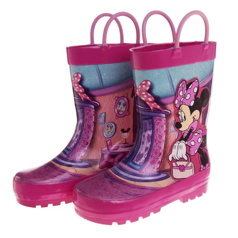 Girls Minnie Mouse Waterproof Easy Pull Handle Rainboots (Toddler/Little Kid), 3 of 8