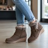CUSHIONAIRE Women's Rhodes Faux Suede Winter Booties – Fur Boots for Women with Memory Foam, Comfy Boots with Faux Fur,Side Zipper, 2-Inch Wedge Heel - 2 of 4