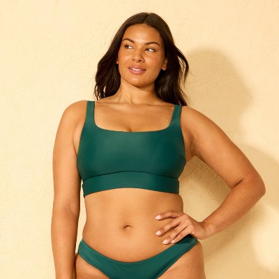 Shade & Shore Women's Scoop Neck Longline Bikini Top - Shade & Shore™ Green L — фото 4