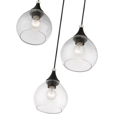Elegant Catania 3-Light Indoor/Outdoor Pendant with Clear Glass Shades