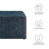 Modway Callum Large 28 in. Square Woven Heathered Fabric Upholstered Ottoman – Padded Footrest or Coffee Table with Stylish Texture - 2 of 4
