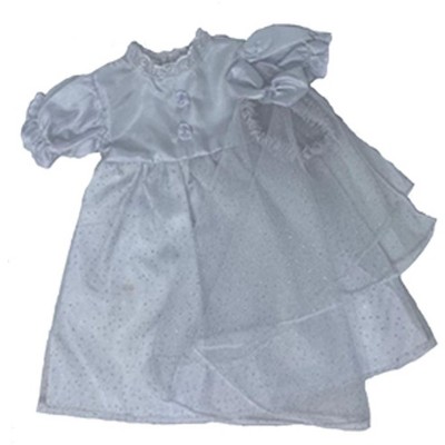 Doll Clothes Superstore Wedding Dress And Veil With Silver Glitter Fits 15 - 16 Inch Baby Dolls