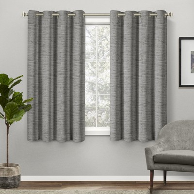EXCLUSIVE HOME Burke 100% Blackout Grommet Top Curtain Panel Pair