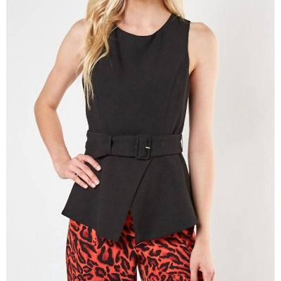Women's Sleeveless Belted Peplum Top - DO+BE