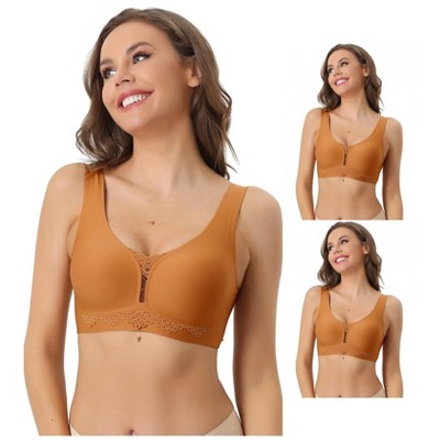 INSPIRE CHIC Women's Wirefree Lightly Breathable Workout Yoga Exercise Comfort Sports Bras 3 Packs