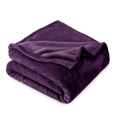 Plum fleece throw sale