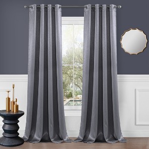 Dainty Home Brookville Textured 100% Blackout Thermal Insulated Grommet Single Curtain Panel - 1 of 4