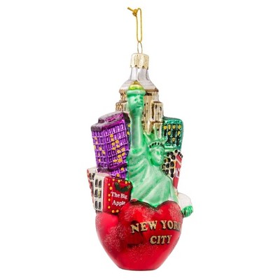 Kurt Adler Glass Ornament for Christmas Tree, New York City Cityscape
