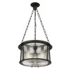 Cape Harbor 3-Light Pendant - Nautical Elegance with Water-Hammered Glass & Steel Frame - 4 of 4
