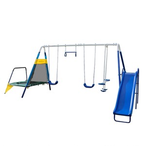 Sportspower Metal Swing Set with Mini Trampoline - 1 of 4