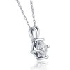 Pompeii3 1/2Ct Princess Cut Solitaire Diamond Pendant Necklace in 14k Gold Lab Created - 2 of 4