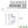 Pipe Decor 1 1/4 in. x 1 1/4 in. x 1 in. Galvanized Iron Reducing Tee - 3 of 4