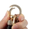 Unique Bargains Car Fob Key Chain Keychains Holder PU Leather 360 Degree Rotatable with D Shaped Ring Key Rings Set - 4 of 4