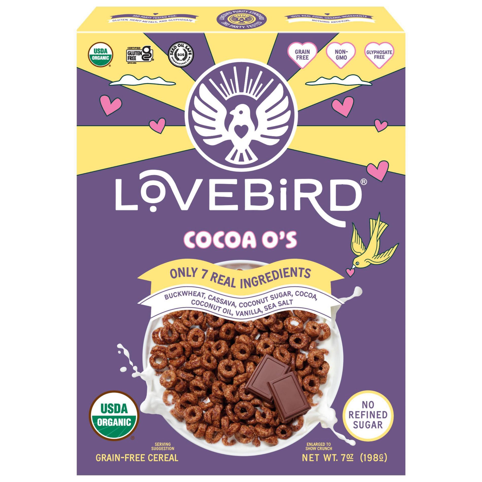 Lovebird Grain Free Cocoa Breakfast Cereal - 7oz