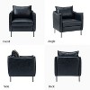 Georges Modern Vegan Leather Armchair with Unique Arms|ARTFUL LIVING DESIGNS - 3 of 4