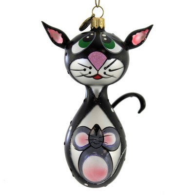 Blu Bom 5.0" Cat And Mouse Christmas Ornament Pet Kitty  -  Tree Ornaments