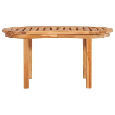 Oval Teak Wood Coffee Table for Indoor/Outdoor Use