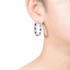 Luxurious Inside-Out Hoop Earrings Embellished with sapphire and Sparkling Cubic Zirconia for a Bold and Elegant Statement - 3 of 4