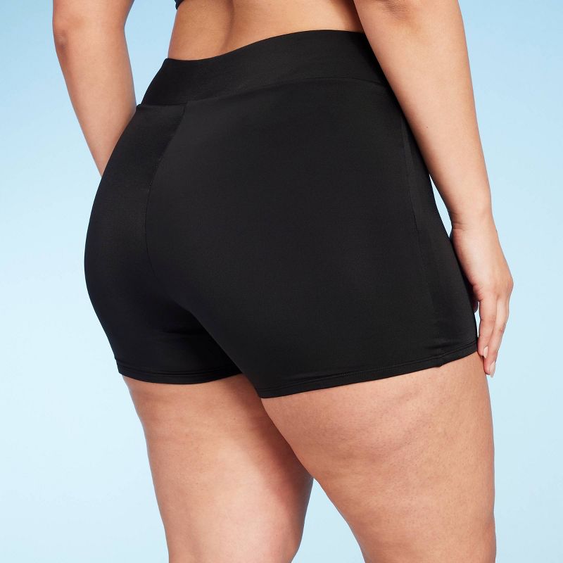Women's High Waist V-Front 3" Shortie Bikini Bottom - Shade & Shore™ Black, 6 of 7