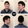 Jessie's Wig Men's Hand-Tied PU Base Human Hair Toupee 15x20 Full Coverage Straight Natural Black 1 Pc/Pack - 3 of 4