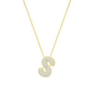 Adornia 14k Gold Plated Pave Bubble Letter - 1 of 1