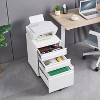 Kumasinova 23.6"H 3-Drawer Mobile File Cabinet with Lock&Removable Stationary Tray,Metal Roll Filing Cabinet of Legal/Letter Size - 2 of 4
