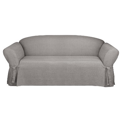 Mason Basket Weave Loveseat Slipcover Gray - Sure Fit