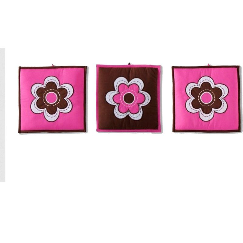 Bacati - Damask Pink Fuschia Chocolate 10 pc Crib Bedding Set with Long Rail Guard Cover, 3 of 13