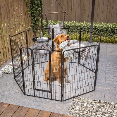 Dog Playpen Outdoor Extra Wide Panels, Heavy Duty Dog Fence with Doors Portable for RV Camping Yard