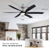 Siljoy 64-in Nickel Modern Ceiling Fan with Light and Remote Control Include(6 Blades Matte Black) - 2 of 4