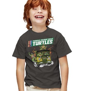 Teenage Mutant Ninja Turtles Teenage Mutant Ninja Turtles Van Youth T Shirt, Charcoal - 1 of 4