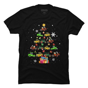 Men's Design By Humans Christmas Tractor Tree Gift Farmer Shirts Funny Tractor Xmas By VitMon T-Shirt - 1 of 4