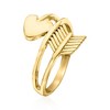 Ross-Simons 18kt Gold Over Sterling Heart Arrow Ring - 3 of 4