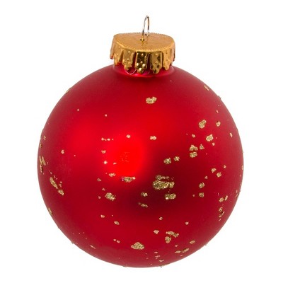 Kurt Adler Red and Gold Glass Christmas Ball Ornaments, 12-Piece Set
