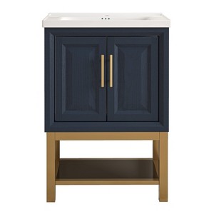 Festivo Modern 24" Single Sink Freestanding Bath Vanity Navy - 1 of 4