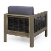 GDFStudio Allegra Outdoor Acacia Wood and Wicker Club Chair with Cushion - 4 of 4