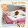 Lirago Kids Wood Table and 2 Chairs Set with Easy Wipe Tabletop Adjustable Height Children Activity Table Toddler Furniture Set with Storage Pink - 2 of 4