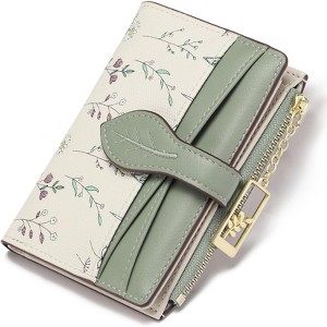 Clotth Small Wallets for Women RFID Blocking Bifold Floral Vegan Leather Wallet Card Holder with Zipper Pocket ID Window - Compact Yet Roomy - 1 of 4