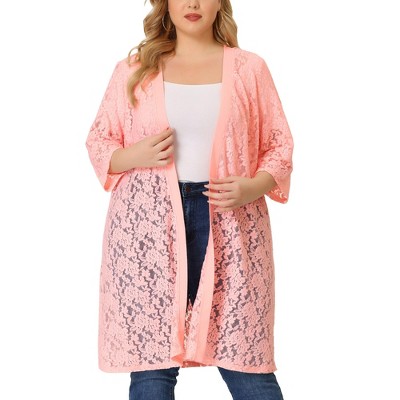 Pale pink 2025 cardigan plus size