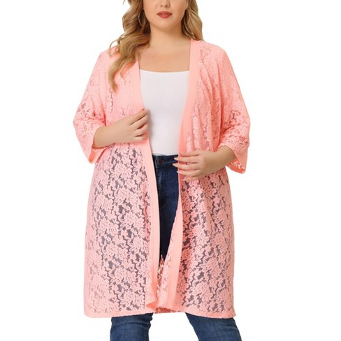 Plus size lace cardigan sale