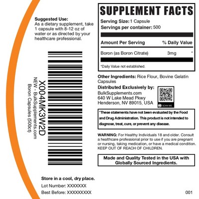 BulkSupplements Boron Citrate Capsules